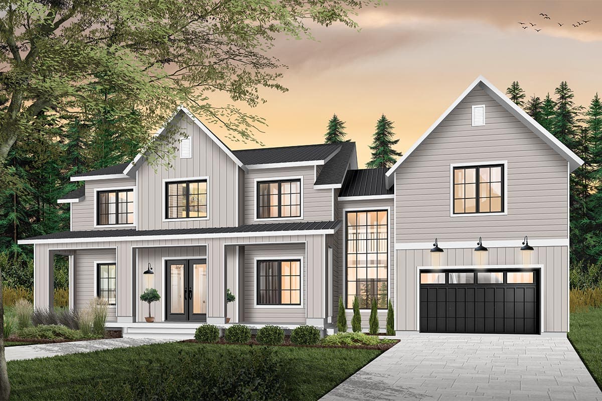 Plan 22539DR: Modern Farmhouse with Private Master Suite Porch - Image #9 - Country, Farmhouse, Modern Farmhouse, New American, Northwest, Traditional