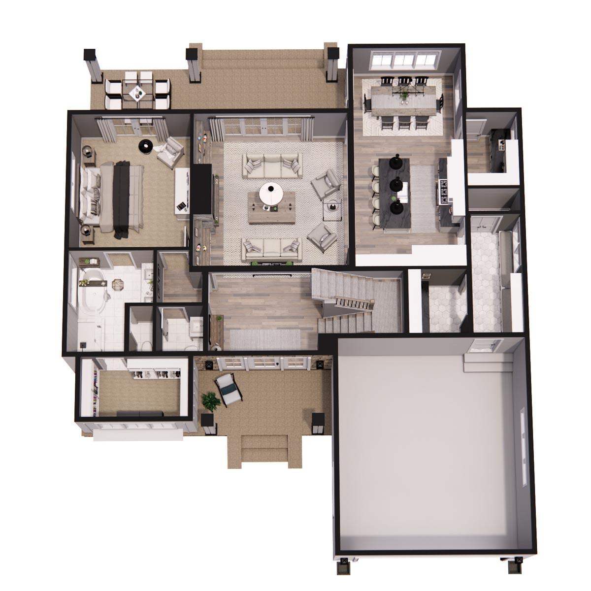 Plan 14676RK: 3-Bed Modern Farmhouse Plan with Two Laundry Rooms - Image #40 - Craftsman, Farmhouse, Modern Farmhouse, New American, Traditional, Transitional