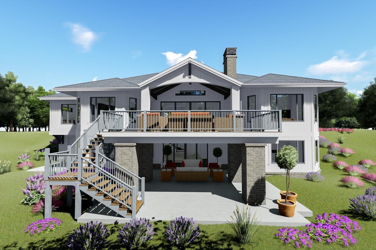 Plan 64468SC: Modern Farmhouse House Plan with Optional Finished Lower Level - 2361 Sq Ft - Image #4 - Farmhouse, Modern Farmhouse, New American, Ranch