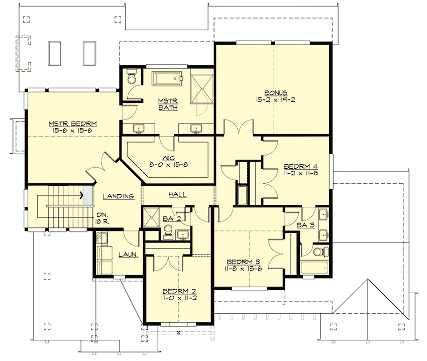 Plan 23787JD: Beautiful 5-Bed Mountain House Plan with Main-Level Guest Bed  - Floor Plan - 2nd Floor - Craftsman, Mountain, New American, Northwest