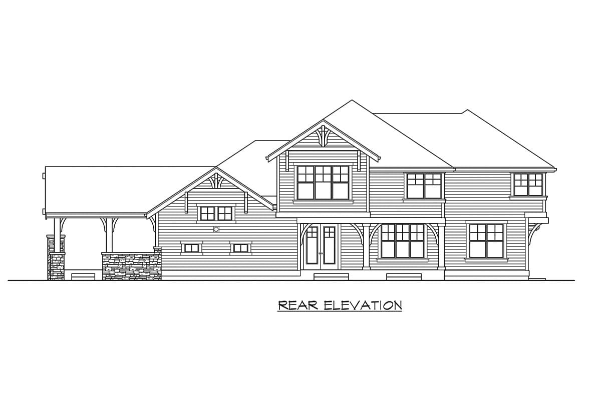 Plan 23788JD: Luxurious 4-Bed Craftsman House Plan with Multiple Covered Porches - Image #5 - Craftsman, Northwest