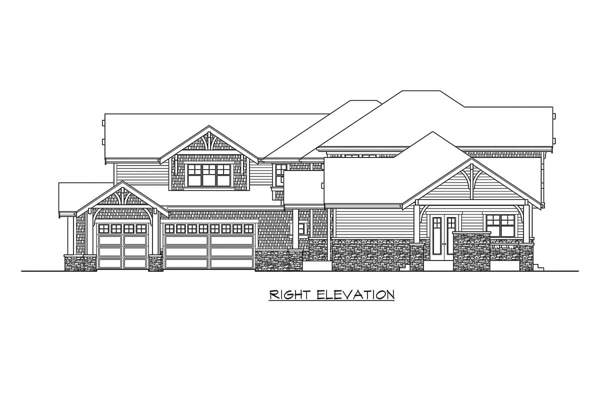 Plan 23788JD: Luxurious 4-Bed Craftsman House Plan with Multiple Covered Porches - Image #6 - Craftsman, Northwest
