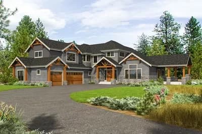 Luxurious 4-Bed Craftsman House Plan with Multiple Covered Porches