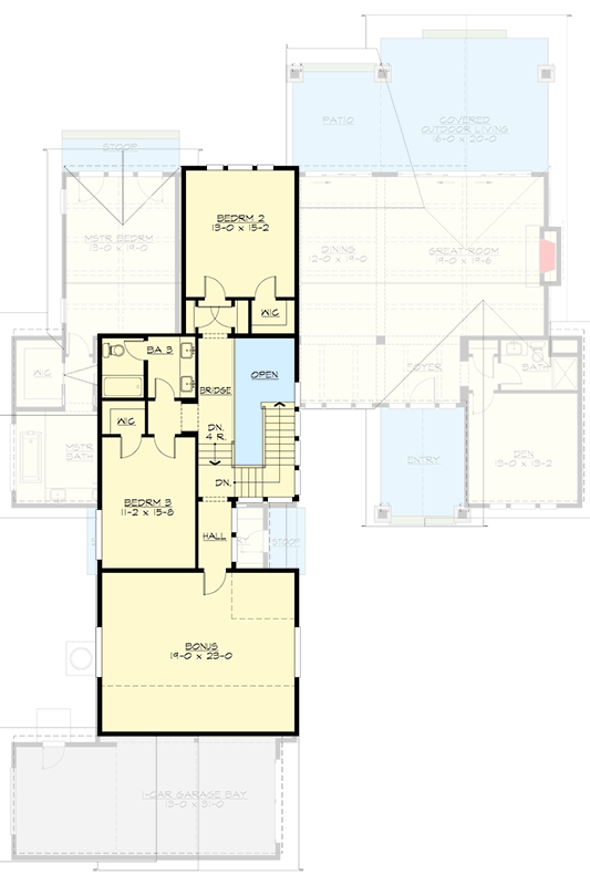 Plan 23789JD: Rustic 3-Bed Northwest House Plan with First-Floor Master - Floor Plan - 2nd Floor - Country, Craftsman, Mountain, New American, Northwest