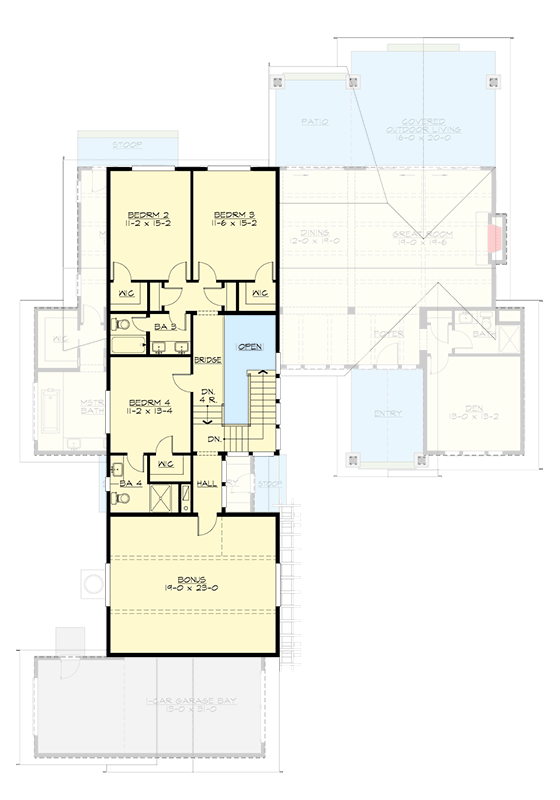 Plan 23790JD: Rustic 4-Bed House Plan with 3-Car Garage - Floor Plan - 2nd Floor - Craftsman, Mountain, Northwest