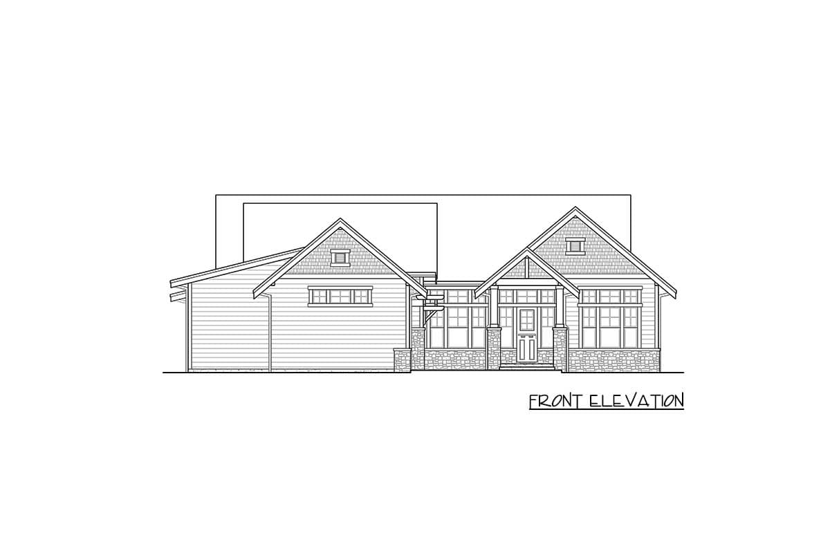 Plan 23790JD: Rustic 4-Bed House Plan with 3-Car Garage - Image #7 - Craftsman, Mountain, Northwest