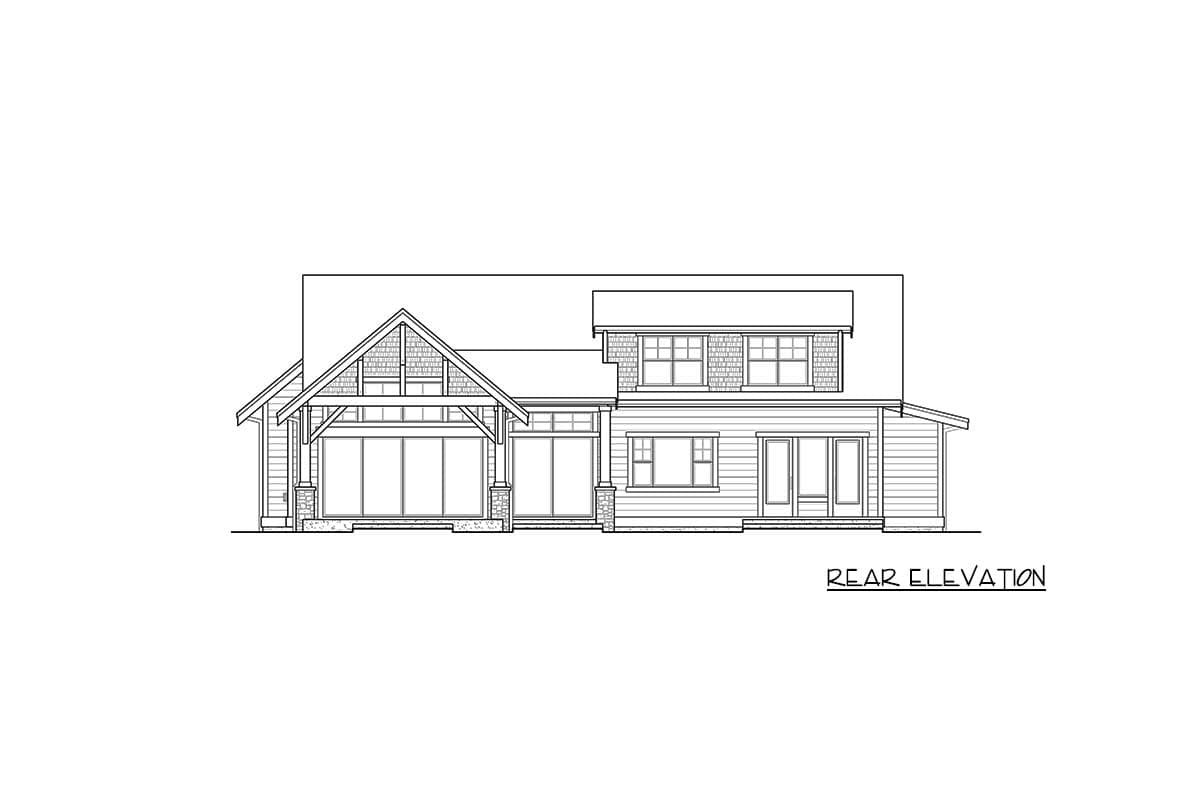 Plan 23790JD: Rustic 4-Bed House Plan with 3-Car Garage - Image #9 - Craftsman, Mountain, Northwest