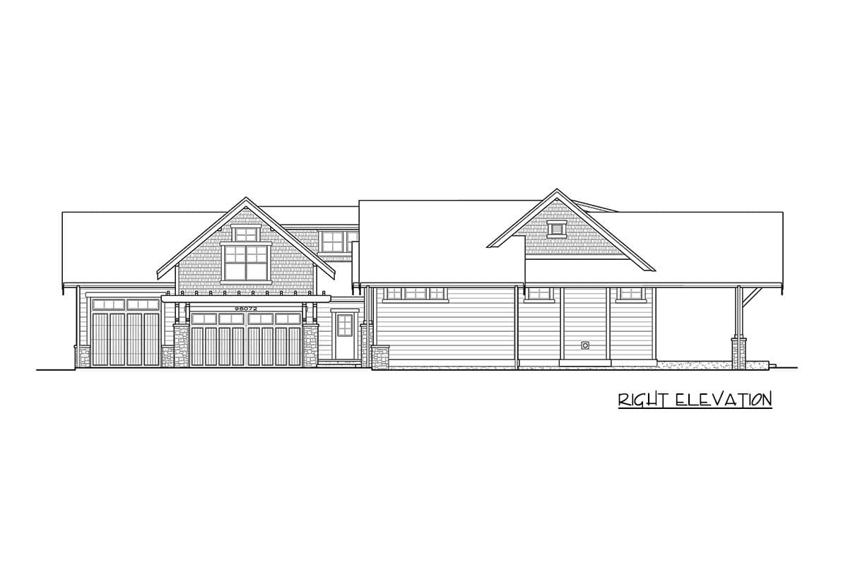Plan 23790JD: Rustic 4-Bed House Plan with 3-Car Garage - Image #10 - Craftsman, Mountain, Northwest
