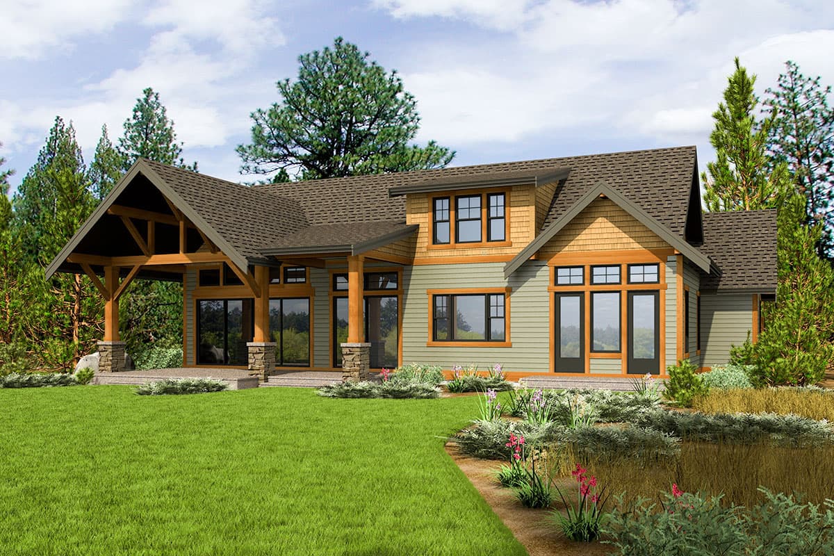 Plan 23790JD: Rustic 4-Bed House Plan with 3-Car Garage - Image #6 - Craftsman, Mountain, Northwest