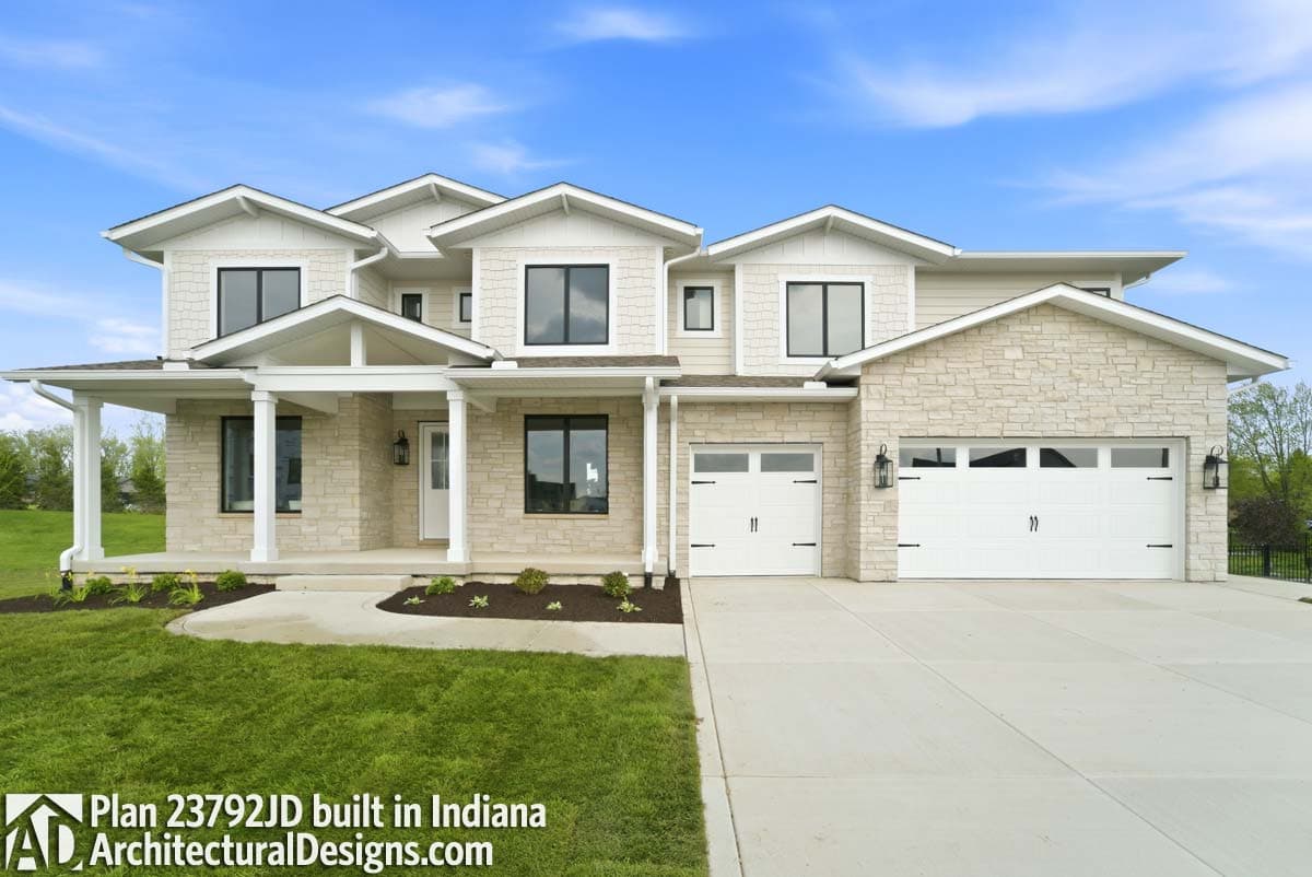 build gallery item - House Plan 23792JD Comes to Life in Indiana, Again!