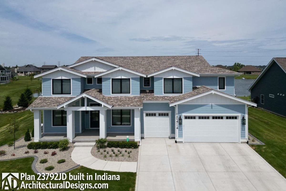build gallery item - House Plan 23792JD comes to life in Indiana