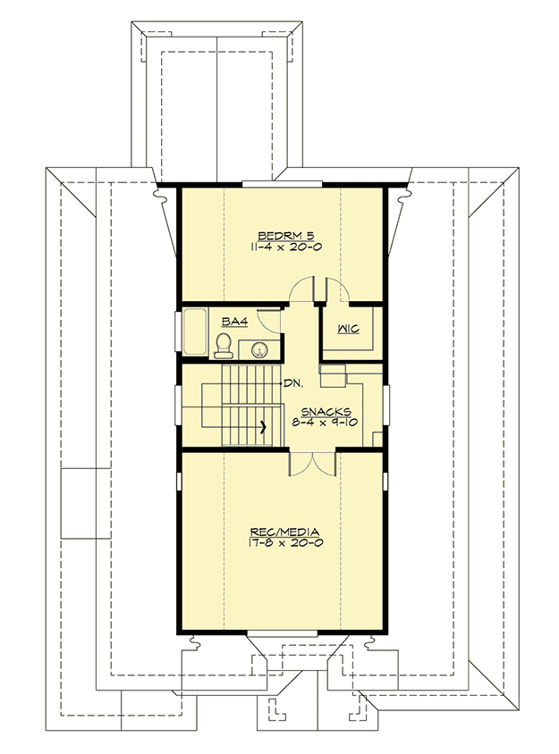 Plan 23794JD: Beautiful 3-Story Craftsman House Plan with 5 (or 6) Bedrooms - Floor Plan - 3rd Floor - Craftsman, Northwest