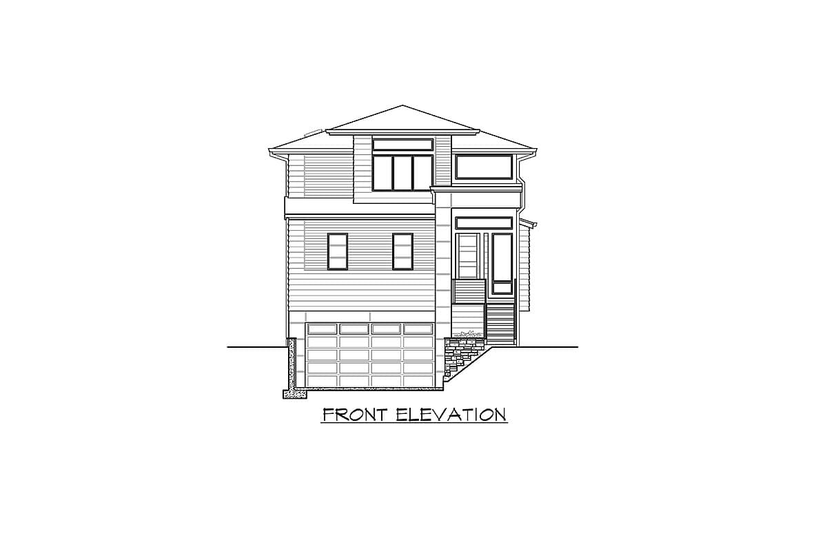 Plan 23802JD: Contemporary 4 Bedroom 2-Story House Plan with Upstairs Master and Laundry - 2877 Sq Ft - Image #24 - Contemporary, Modern, Northwest