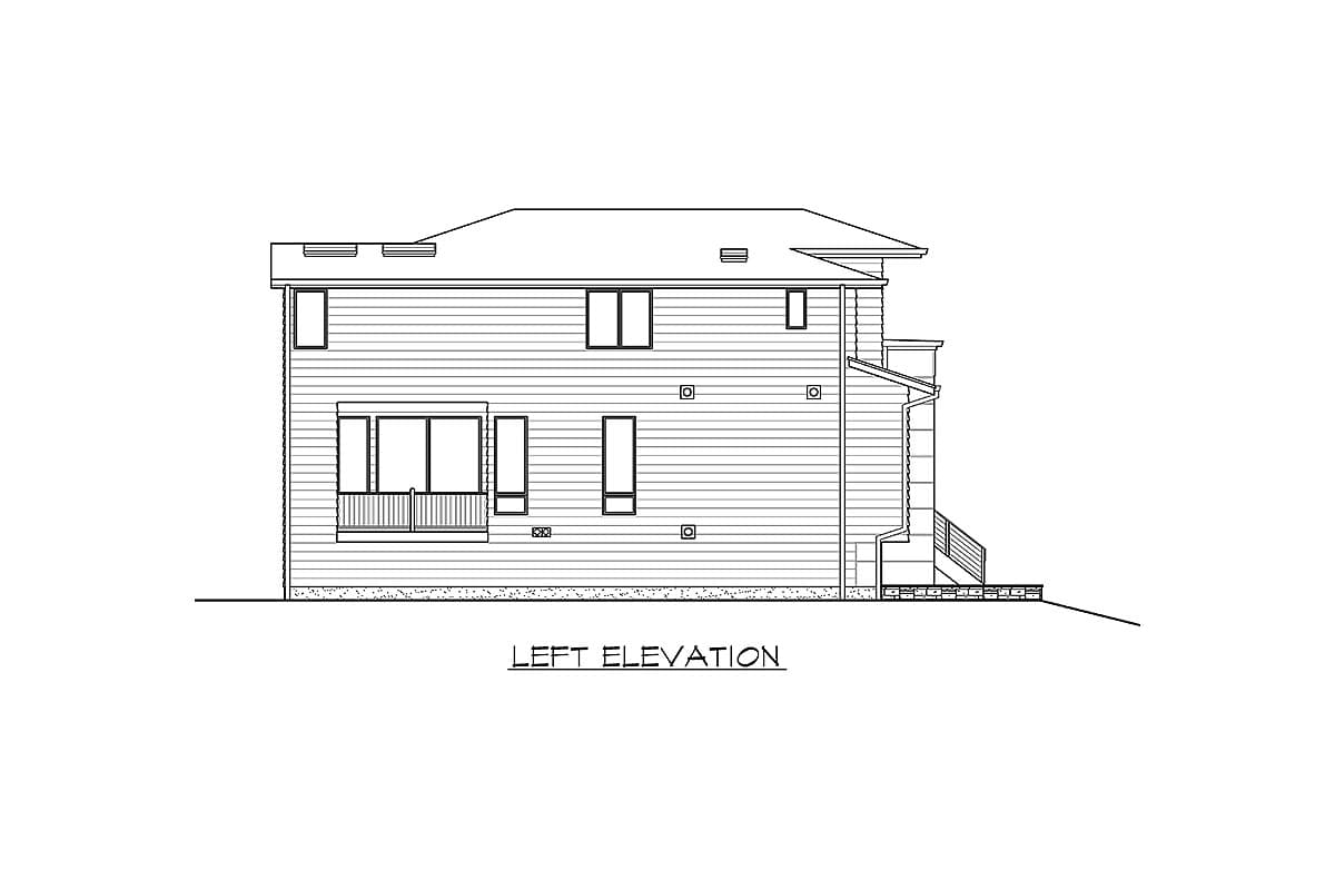 Plan 23802JD: Contemporary 4 Bedroom 2-Story House Plan with Upstairs Master and Laundry - 2877 Sq Ft - Image #25 - Contemporary, Modern, Northwest