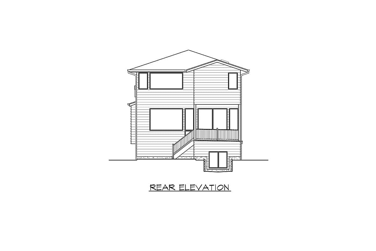 Plan 23802JD: Contemporary 4 Bedroom 2-Story House Plan with Upstairs Master and Laundry - 2877 Sq Ft - Image #26 - Contemporary, Modern, Northwest