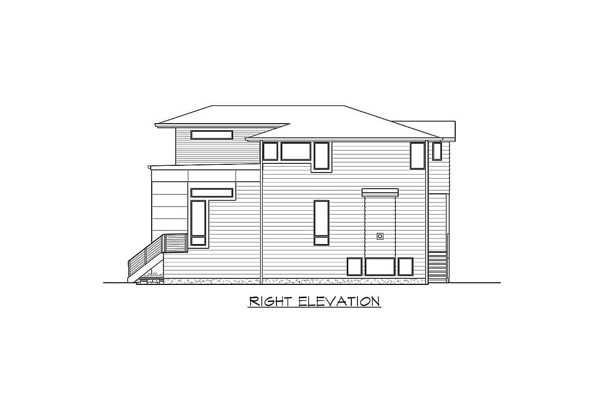 Plan 23802JD: Contemporary 4 Bedroom 2-Story House Plan with Upstairs Master and Laundry - 2877 Sq Ft - Image #27 - Contemporary, Modern, Northwest