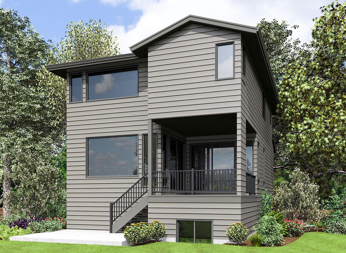 Plan 23802JD: Contemporary 4 Bedroom 2-Story House Plan with Upstairs Master and Laundry - 2877 Sq Ft - Image #23 - Contemporary, Modern, Northwest