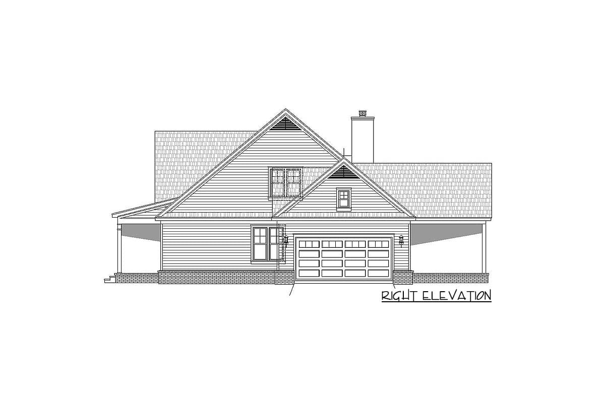 Plan 68583VR: Classic Farmhouse Plan with First-Floor Master and Loft - Image #6 - Country, Farmhouse, Southern