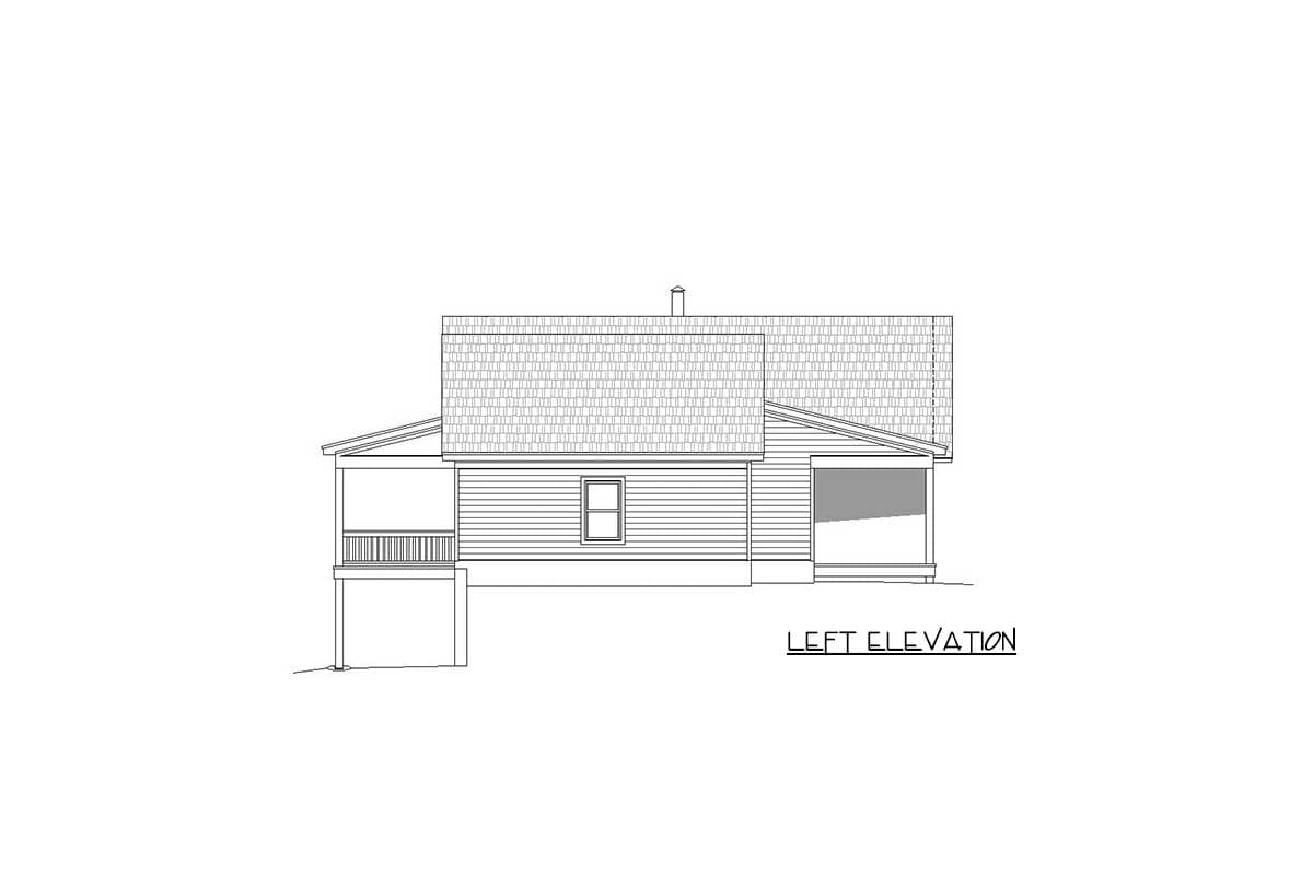 Plan 68585VR: Mountain Ranch Home Plan with Screened Porch and Deck in Back - 1650 Sq Ft - Image #5 - Country, Craftsman, Mountain, Ranch
