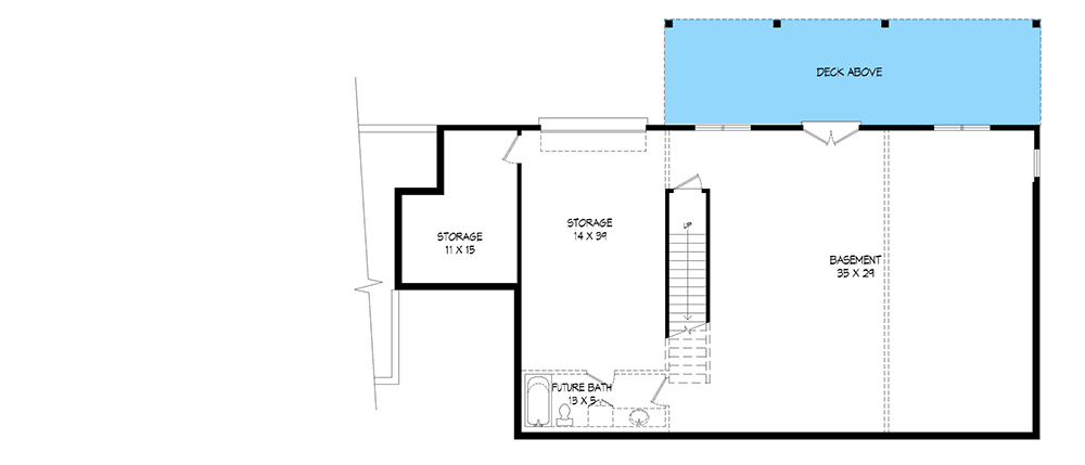 Plan 68585VR: Mountain Ranch Home Plan with Screened Porch and Deck in Back - 1650 Sq Ft - Floor Plan - Lower Level - Country, Craftsman, Mountain, Ranch