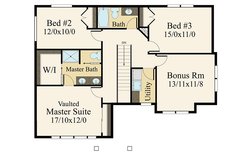 Plan 85288MS: 3-Bed Modern Farmhouse Plan with Front-Facing 2-Car Garage - Floor Plan - 2nd Floor - Country, Craftsman, Farmhouse, New American