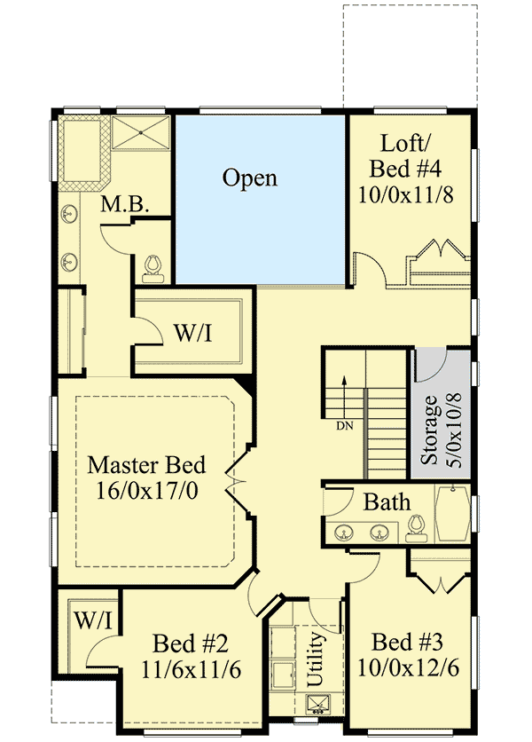 Plan 85276MS: Modern Home Plan with Shed Roof and a Convertible Den/Bedroom - Floor Plan - 2nd Floor - Contemporary, Modern, Northwest