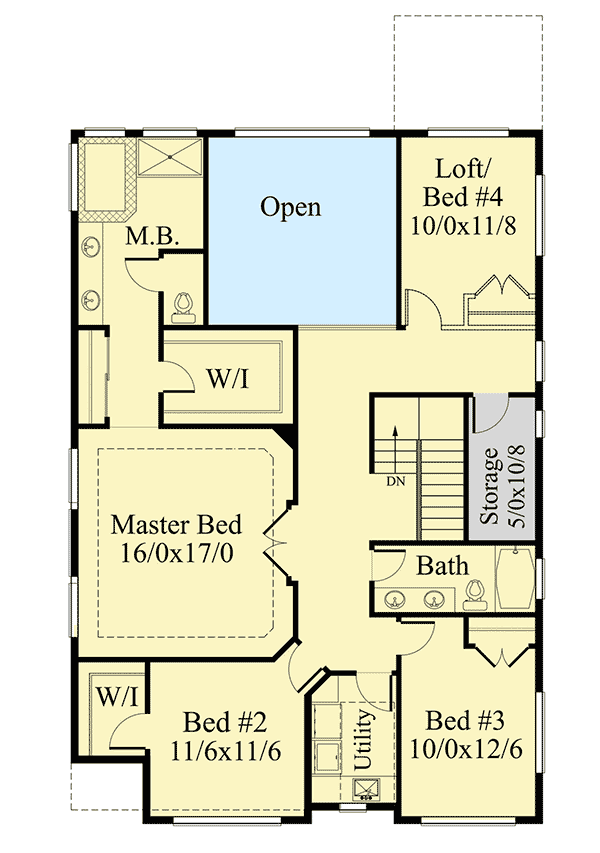 Plan 85277MS: Modern House Plan with Hip Roof Design and a Convertible Den/Bedroom - Floor Plan - 2nd Floor - Contemporary, Modern, Northwest