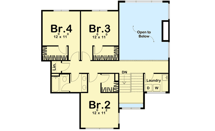Plan 62750DJ: 4-Bed House Plan Blending Modern and Prairie-Style Elements - Floor Plan - 2nd Floor - Modern, Northwest, Prairie