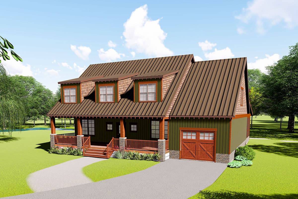 Plan 70614MK: Rustic 4-Bed House Plan with Loads of Outdoor Space in Back - 2860 Sq Ft - Image #6 - Cottage, Country, Mountain, Rustic, Vacation