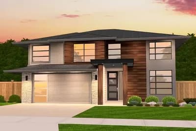 Modern House Plan with Bedrooms Upstairs