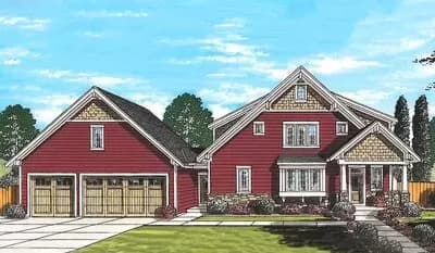 Delightful Two-Story House Plan with Loft Above Garage