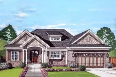 Country Craftsman One-Level House Plan 