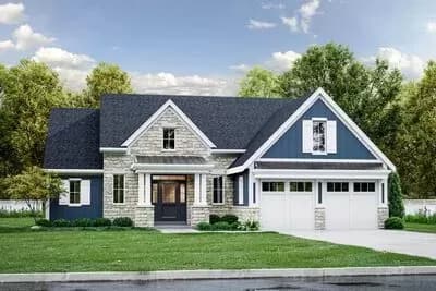 Two-Story European Cottage with First-Floor Master