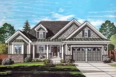 One-Level Traditional House Plan with Covered Porch