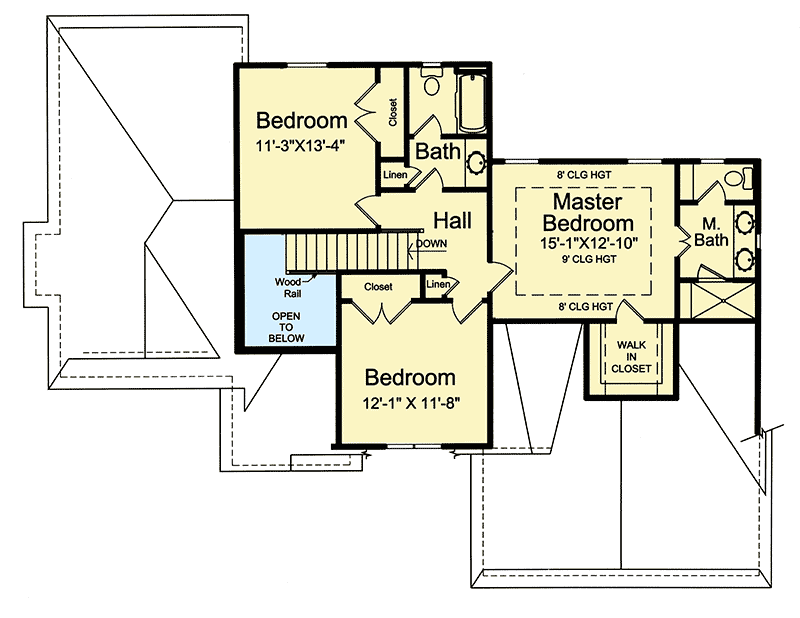 Plan 39289ST: 2-Story Multi-Gabled 3-Bed House Plan - Floor Plan - 2nd Floor - Country, Craftsman, Traditional