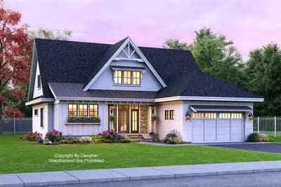 4-Bed Modern Farmhouse Plan with Two Laundry Rooms