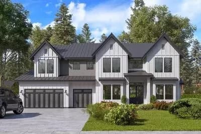 Distinguished 5-Bed Contemporary House Plan with Second-Level Master Bed
