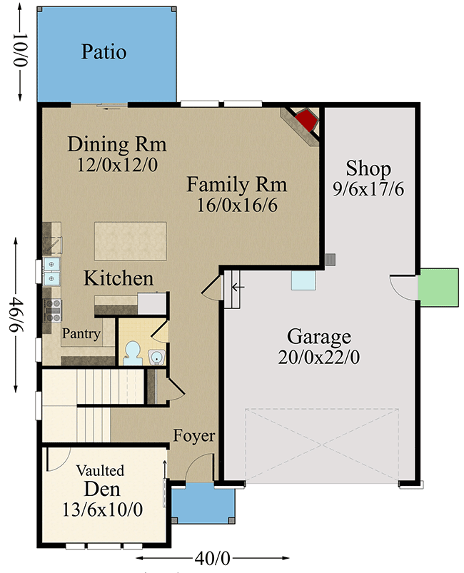 Plan 85291MS: Lavish 4-Bed Exclusive Farmhouse Plan with Garage Shop - Floor Plan - Main Level - Country, Farmhouse, Modern Farmhouse, Northwest