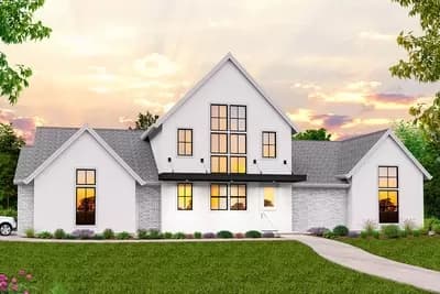 Stunning Exclusive Farmhouse Plan with Loft