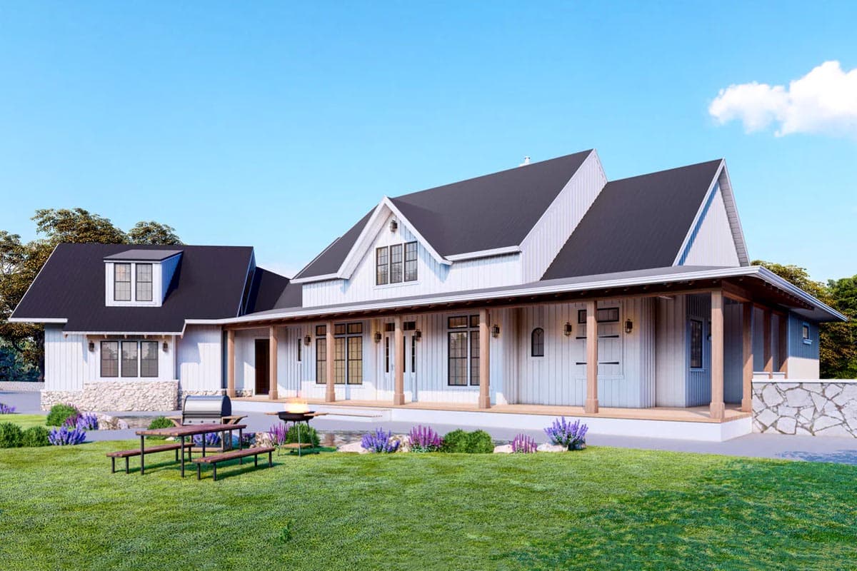 Plan 25663GE: Grand One-Level Farmhouse Plan with Optional Lower Level - Image #5 - Country, Craftsman, Farmhouse, Modern Farmhouse, Mountain