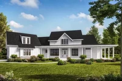 Grand One-Level Farmhouse Plan with Optional Lower Level