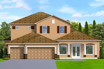 Spacious Two-Level Mediterranean House Plan with Sitting Room in Main-Floor Master