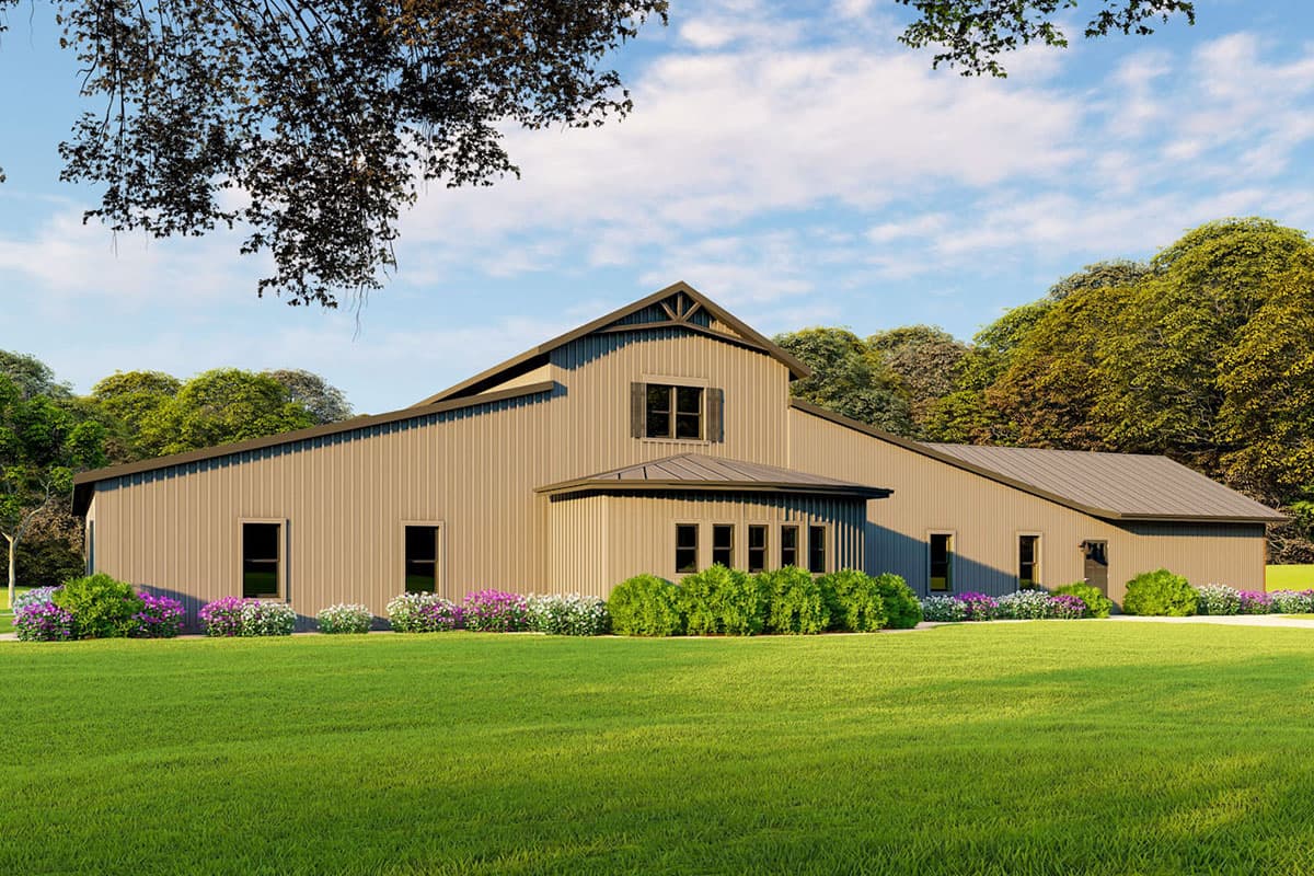 Plan 70615SND: Modern Farmhouse Plan with Barndominium Style Exterior - Image #7 - Barndominium, Country, Farmhouse, Mountain, Southern