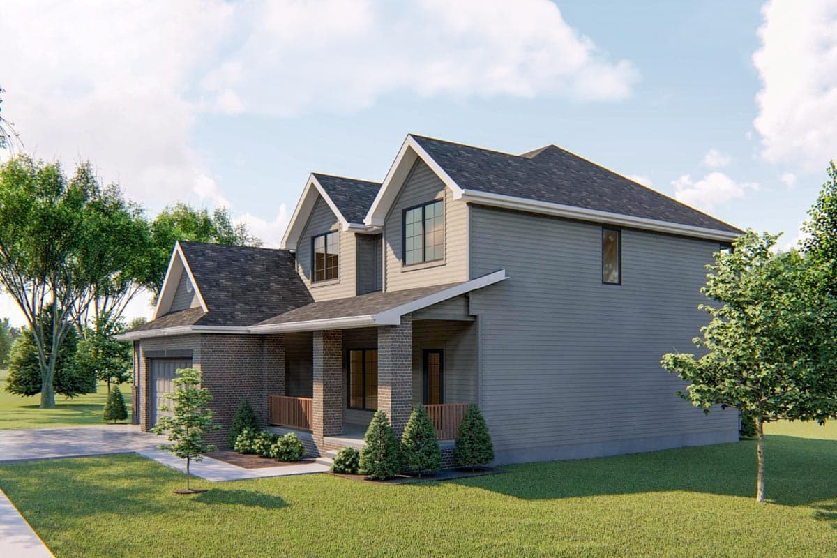 Plan 62753DJ: 3-Bed House Plan with 2-Story Entry - Image #4 - New American, Northwest, Traditional