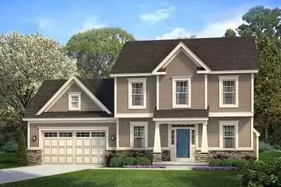 Two-Story Colonial House Plan with Second-Level Master Bed