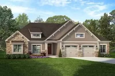 Exclusive One-Level Craftsman House Plan with Vaulted Covered Porch