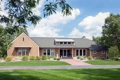 Contemporary Farmhouse Plan with Walk-Out Basement