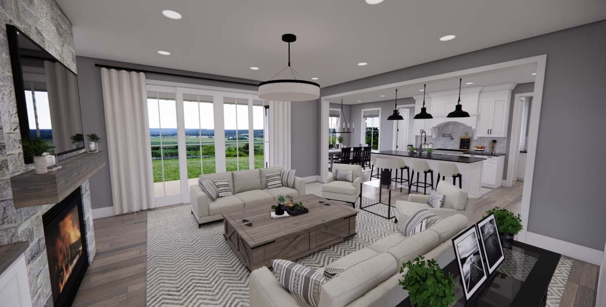 Plan 14678RK: Master-Up Modern Farmhouse Plan 2-Sided Fireplace - Image #14 - Country, Craftsman, Farmhouse, Modern Farmhouse, New American, Traditional