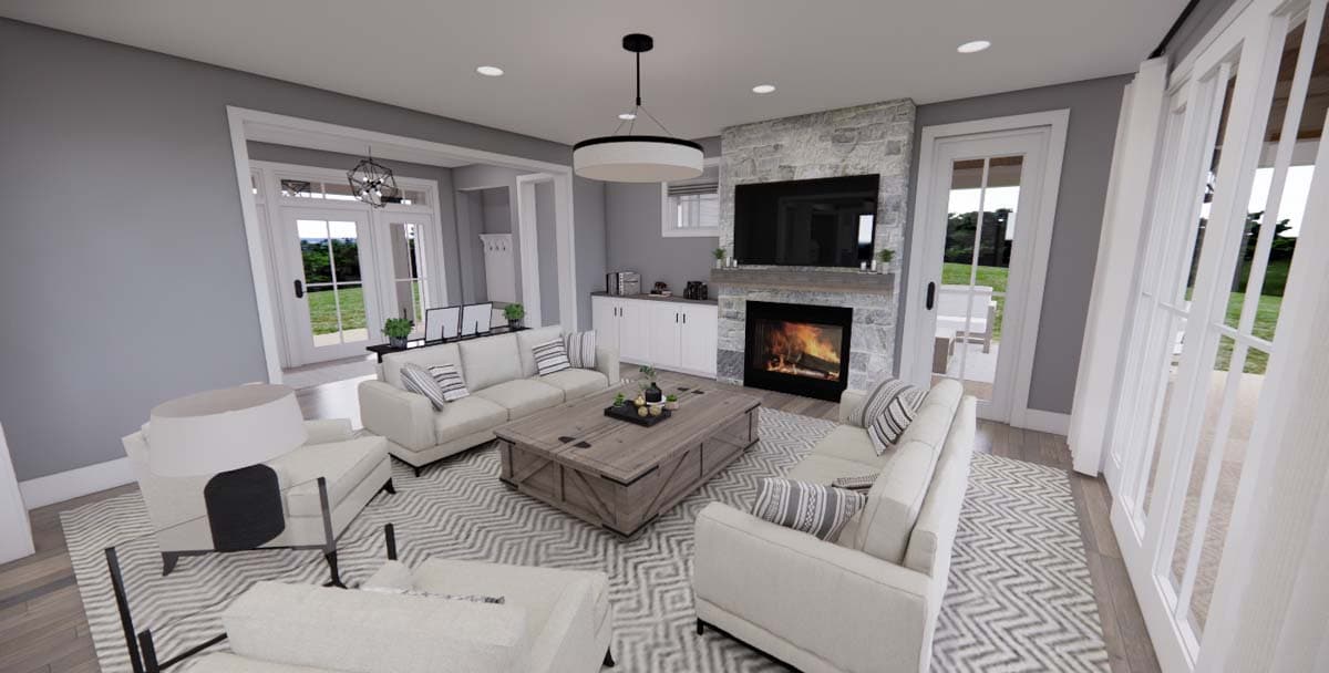 Plan 14678RK: Master-Up Modern Farmhouse Plan 2-Sided Fireplace - Image #16 - Country, Craftsman, Farmhouse, Modern Farmhouse, New American, Traditional