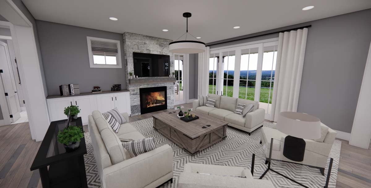 Plan 14678RK: Master-Up Modern Farmhouse Plan 2-Sided Fireplace - Image #17 - Country, Craftsman, Farmhouse, Modern Farmhouse, New American, Traditional